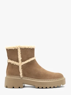 Beżowe śniegowce z futerkiem Ryłko