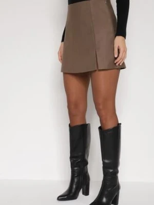 Beżowe Spódnico-Szorty Krótkie z Rozcięciem na Boku Irindel bisou's project