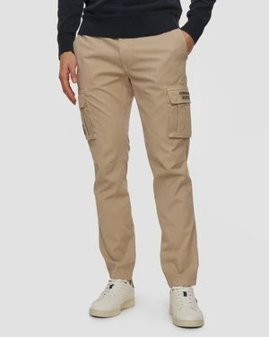 Beżowe Spodnie Cargo Męskie Aeronautica Militare