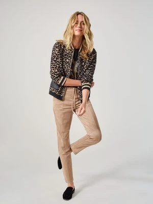 Beżowe spodnie damskie Lisa Straight z miękkiego dżerseju – Urban Wild Olsen