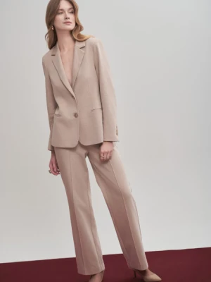 Beżowe spodnie z szeroką nogawką Greenpoint