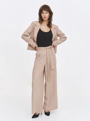 Beżowe spodnie z wiązaniem Top Secret