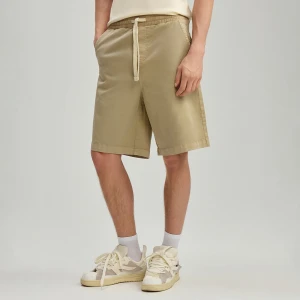 Beżowe szorty na gumce z kieszeniami chino House