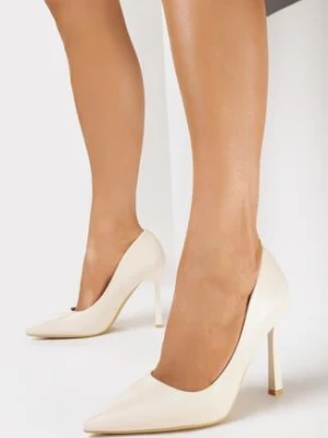 Beżowe Szpilki ze Szpiczastym Noskiem Stellane