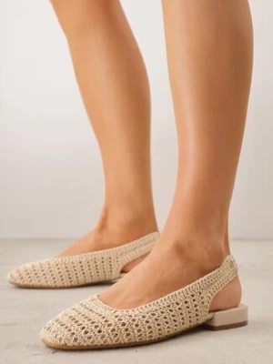 Beżowe Szydełkowe Balerinki VICES z Odkrytą Piętą Jilryss