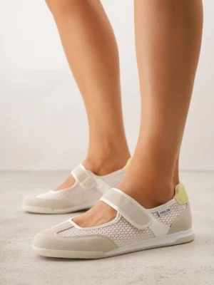 Beżowe Tenisówki Typu Sneakeriny Ozdobione Napisem Emirinne maira