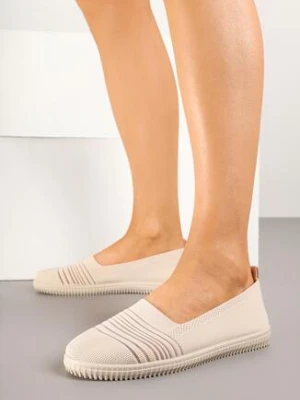 Beżowe Tenisówki z Ozdobnymi Paskami Loroti ballada