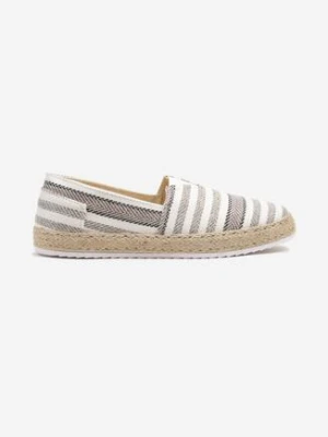 Beżowe Trampki w Stylu Espadryli Zdobione Plecionką Saraloria