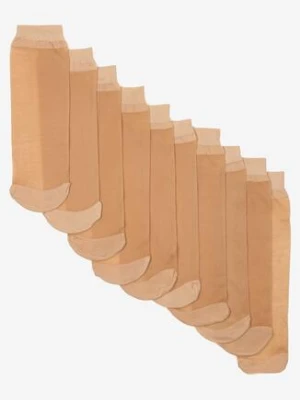 Beżowe Transparentne Skarpety z Wiskozy 10-pack Vivitea pesail