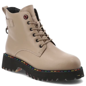 Beżowe Trapery Artiker Modne Buty Damskie