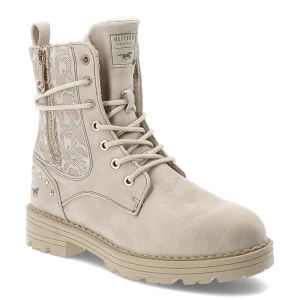 Beżowe Trzewiki Mustang Ocieplane Obuwie Damskie