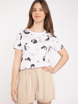 Beżowe wiązane krótkie spodenki Reporter