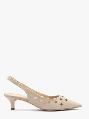 Beżowe wycinane czółenka slingback bez pięty SARAH Ryłko