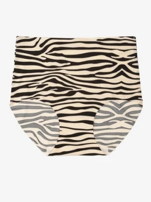 Beżowo-Czarne Bezszwowe Majtki Figi High Waist Dolevia love magnolia