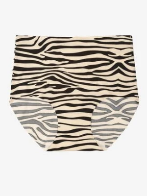 Beżowo-Czarne Majtki Bezszwowe Typu Figi z Wysokim Stanem Doliressa love magnolia