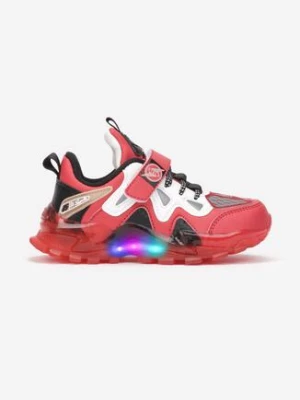 Beżowo-Czerwone Buty Sportowe LED Sketyai