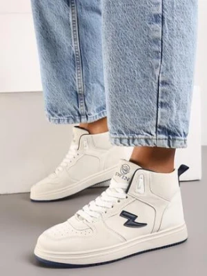 Beżowo-Granatowe Sneakersy Eudala