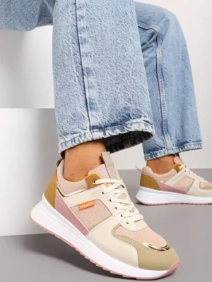 Beżowo-Zielone Sneakersy Philassa