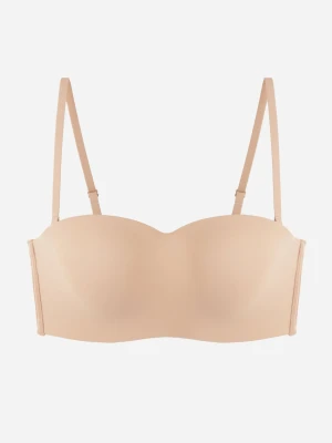 Beżowy Biustonosz Bardotka Typu Second Skin Bez Fiszbin Tessy Love Magnolia