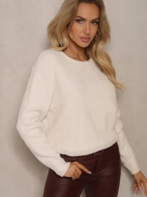 Beżowy Casualowy Sweter z Dodatkiem Kaszmiru Salielis tandem