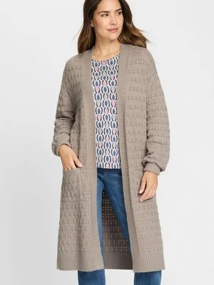 Beżowy długi kardigan damski Henny – Vintage Romance Olsen