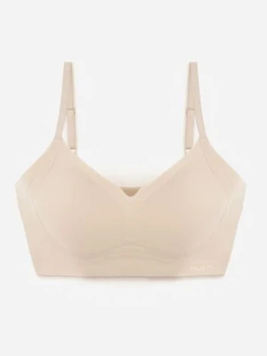 Beżowy Elastyczny Biustonosz Bezszwowy Bez Fiszbin Edaelia