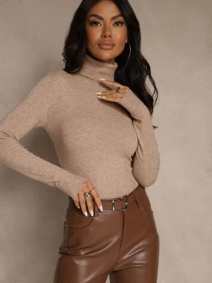 Beżowy Golf z Bawełną w Klasycznym Stylu Reiredia j&x