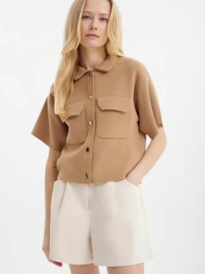 Beżowy kardigan z krótkim rękawem Greenpoint