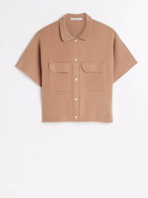 Beżowy kardigan z krótkim rękawem Greenpoint