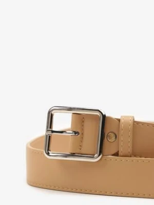 Beżowy Klasyczny Pasek z Prostokątną Klamrą Mevalinae jordan