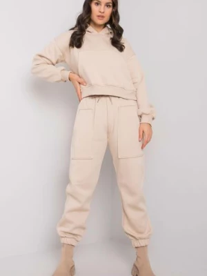 Beżowy komplet dresowy bawełniany Solange Ex Moda