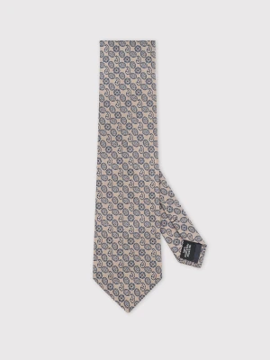 Beżowy krawat w mikrowzór Pako Lorente
