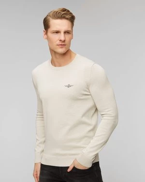 Beżowy Longsleeve Męski Aeronautica Militare