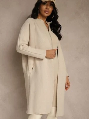 Beżowy Niezapinany Casualowy Kardigan Felltusa