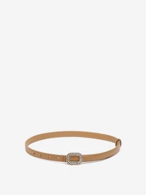 Beżowy Pasek z Geometryczną Klamrą Pitanea