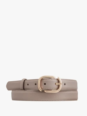 Beżowy pasek ze skóry licowej Ryłko