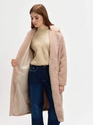Beżowy płaszcz boucle Top Secret