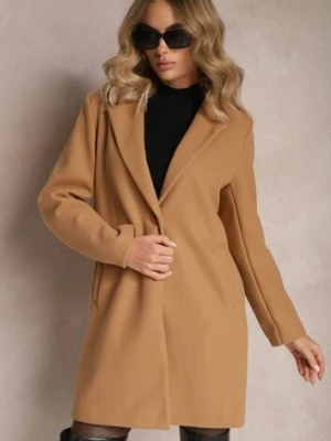 Beżowy Płaszcz Jednorzędowy Bulah tricot station
