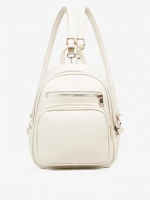 Beżowy Plecak z Odpinanymi Paskami z Regulacją i Suwakami Icenatia