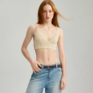 Beżowy pleciony top w stylu boho House