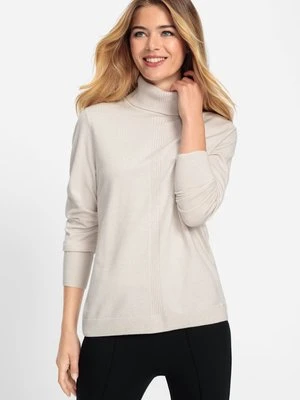 Beżowy sweter damski Eva ze stójką - Tres Chic Olsen