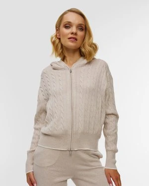 Beżowy Sweter Kaszmirowy Damski Gran Sasso