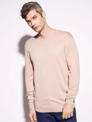 Beżowy sweter męski basic OCHNIK