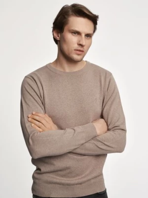 Beżowy sweter męski z logo OCHNIK