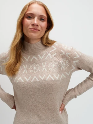Beżowy sweter w stylu scandi TOP SECRET