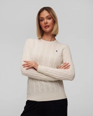 Beżowy Sweter Wełniany Damski Polo Ralph Lauren