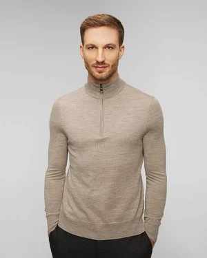 Beżowy Sweter Wełniany Męski Bogner Jouri