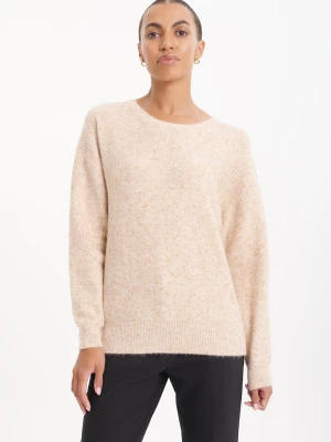 Beżowy sweter z cekinową aplikacją Greenpoint