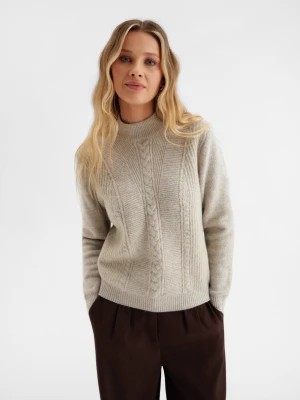 Beżowy sweter z domieszką wełny TOP SECRET