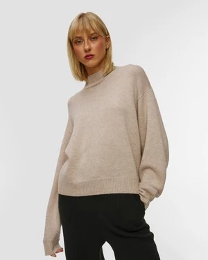 Beżowy Sweter Z Kaszmiru Damski Kujten Fany